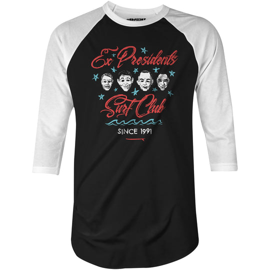 Ex Presidents Surf Club - 3/4 Sleeve Raglan T-Shirt