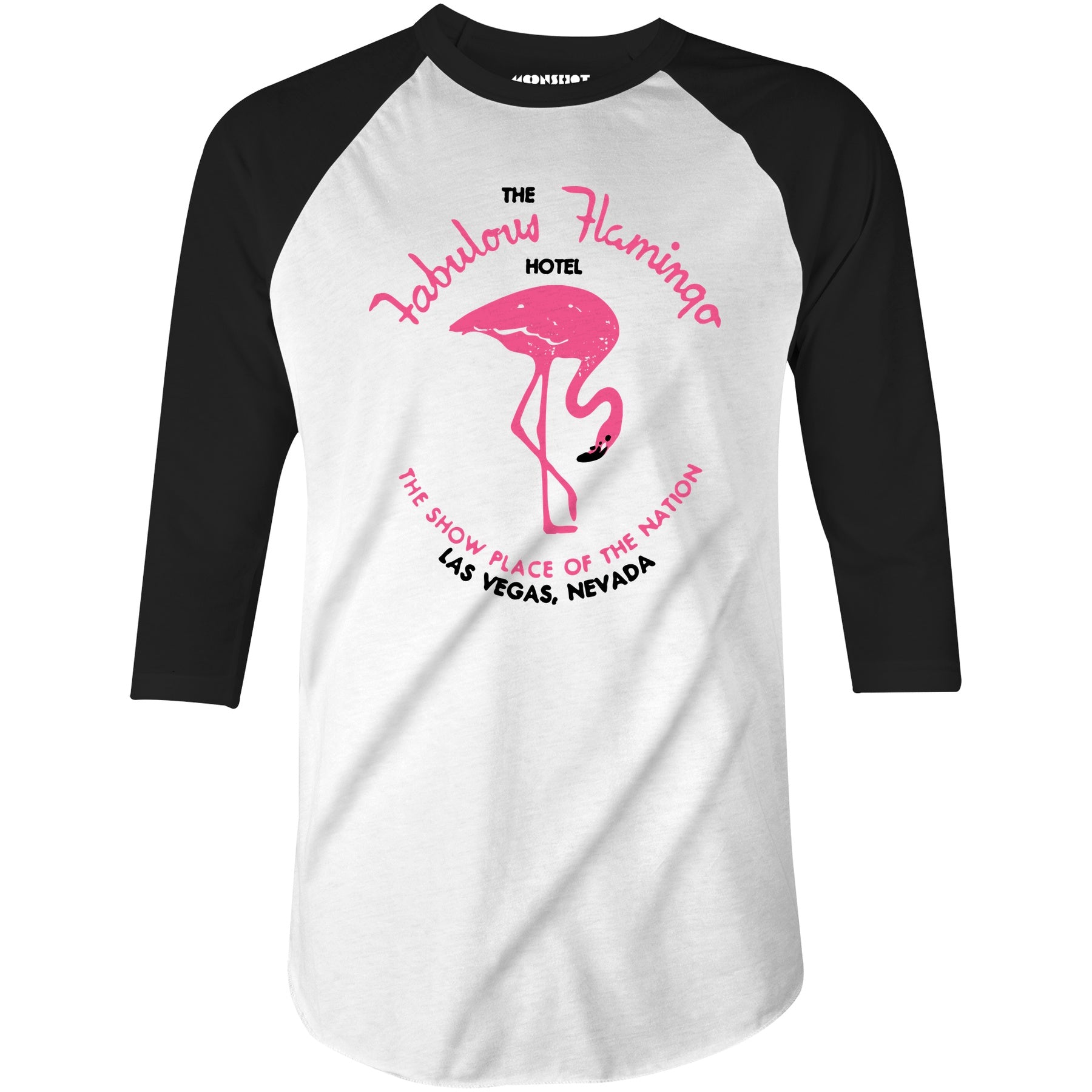 Fabulous Flamingo Hotel - Vintage Las Vegas - 3/4 Sleeve Raglan T-Shirt