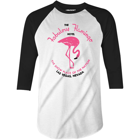 Fabulous Flamingo Hotel - Vintage Las Vegas - 3/4 Sleeve Raglan T-Shirt