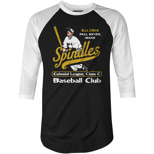 Fall River Spindles - Massachusetts - Vintage Defunct Baseball Teams - 3/4 Sleeve Raglan T-Shirt