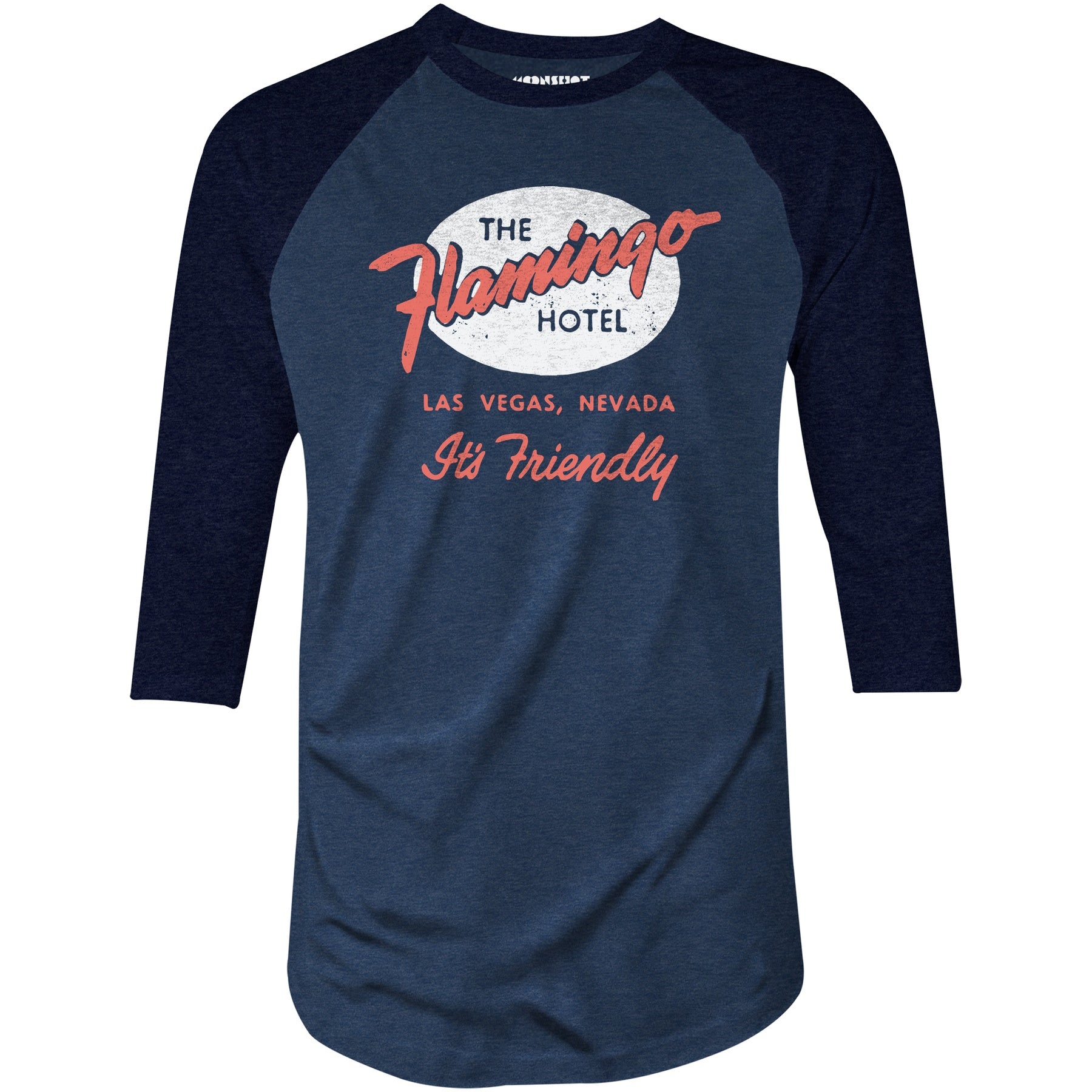 Flamingo Hotel v2 - Vintage Las Vegas - 3/4 Sleeve Raglan T-Shirt