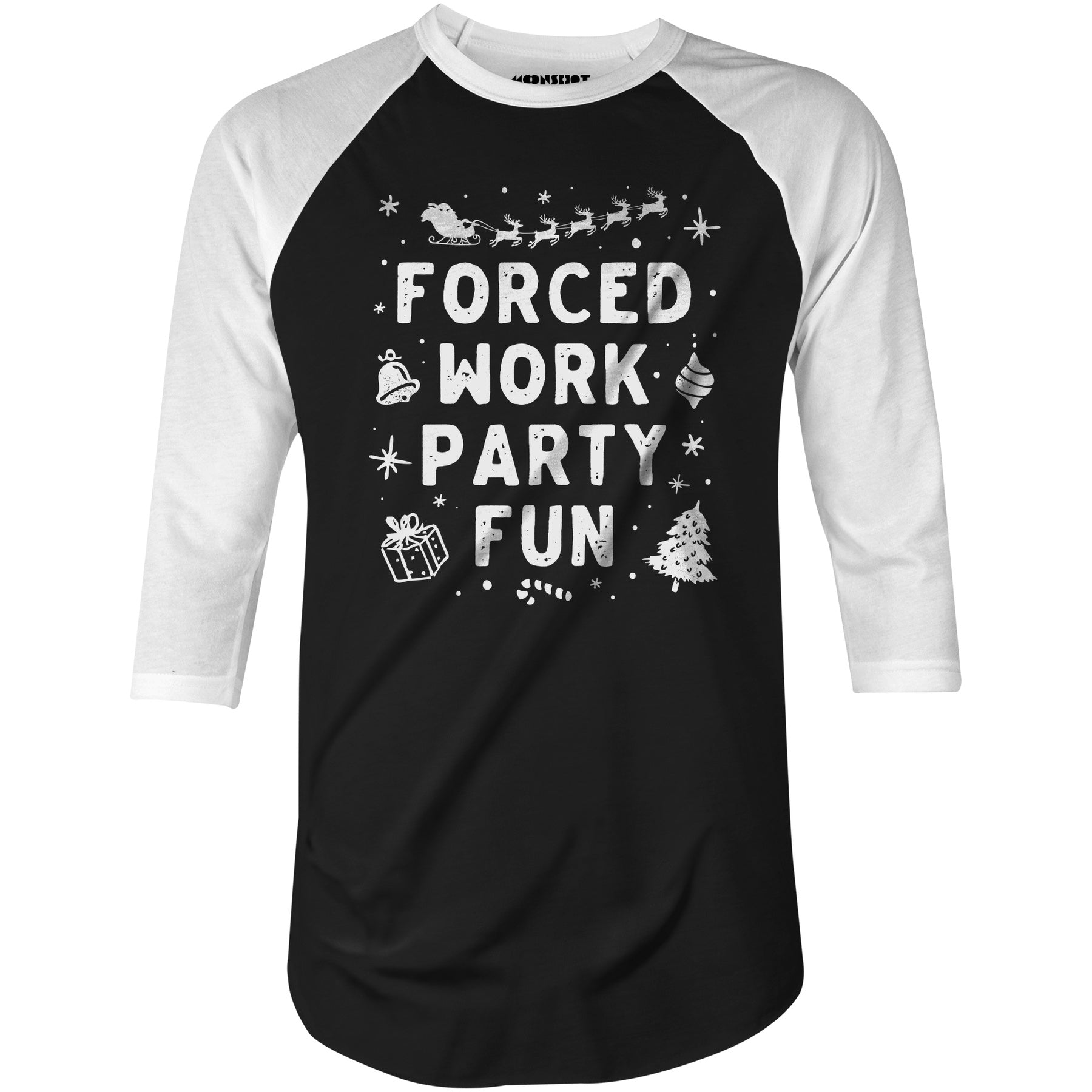 Forced Work Party Fun - 3/4 Sleeve Raglan T-Shirt