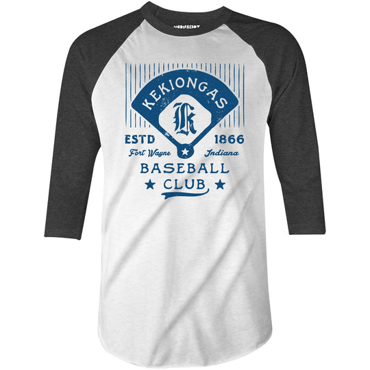 Fort Wayne Kekiongas - Indiana - Vintage Defunct Baseball Teams - 3/4 Sleeve Raglan T-Shirt