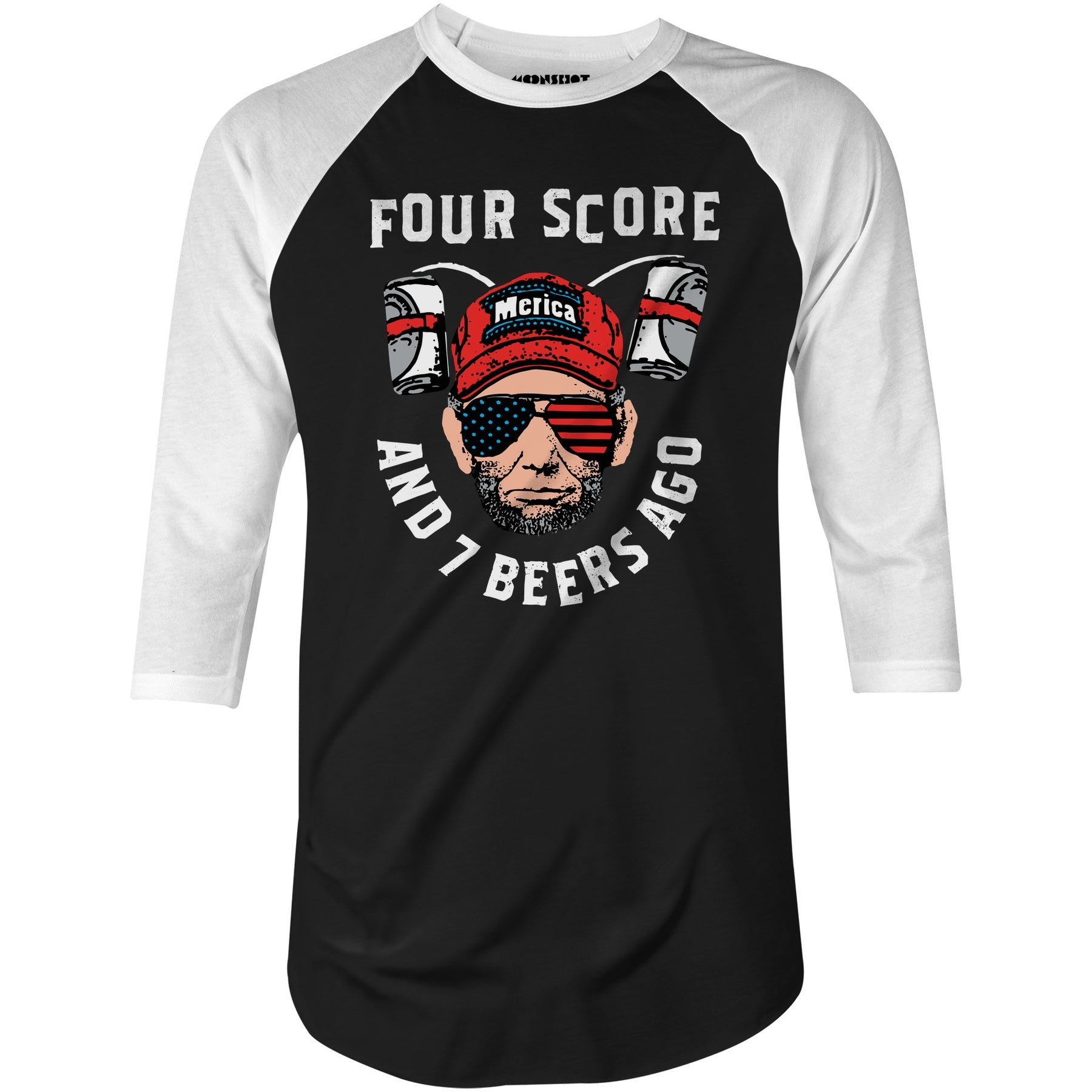 Four Score and 7 Beers Ago - 3/4 Sleeve Raglan T-Shirt