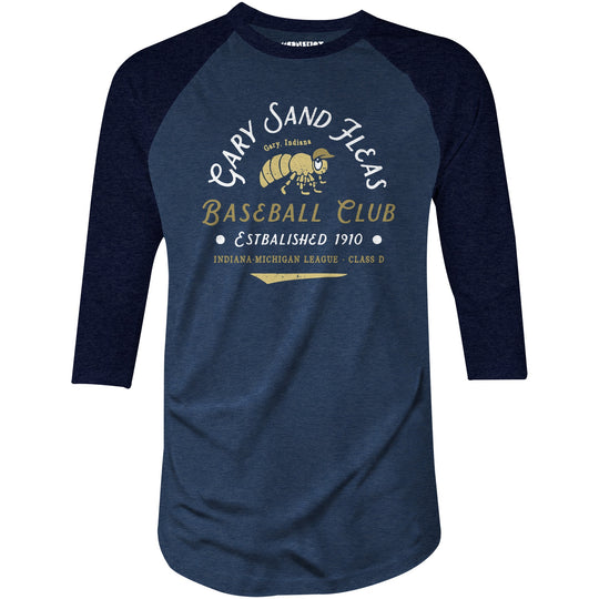 Gary Sand Fleas - Indiana - Vintage Defunct Baseball Teams - 3/4 Sleeve Raglan T-Shirt