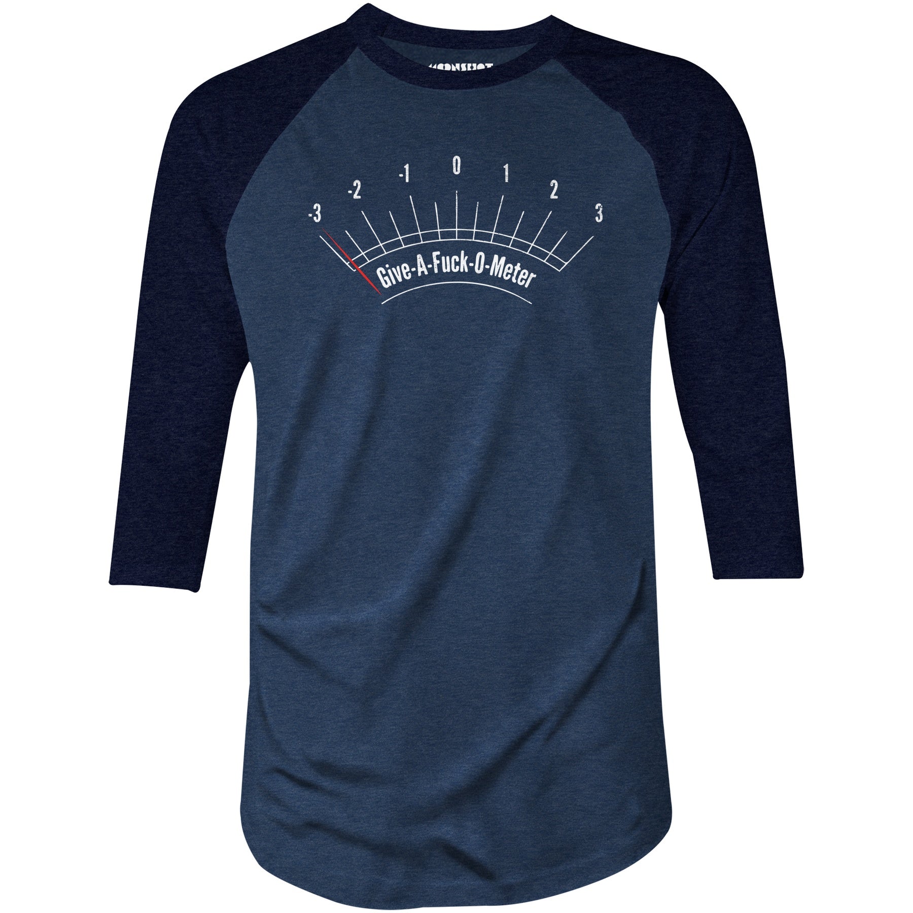 Give-a-fuck-o-meter - 3/4 Sleeve Raglan T-Shirt