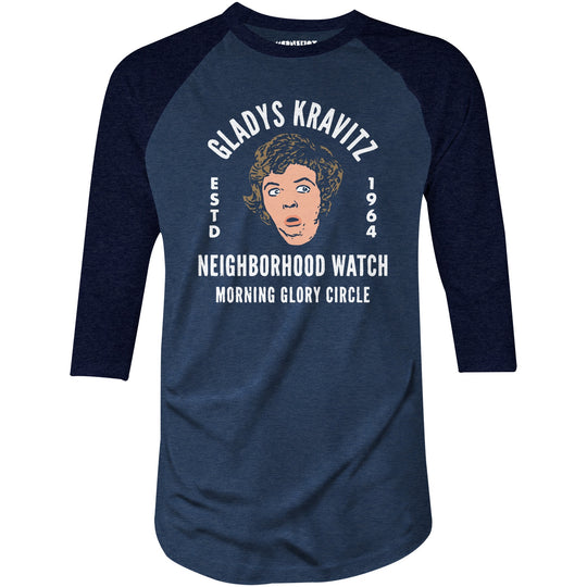 Gladys Kravitz Neighborhood Watch - 3/4 Sleeve Raglan T-Shirt