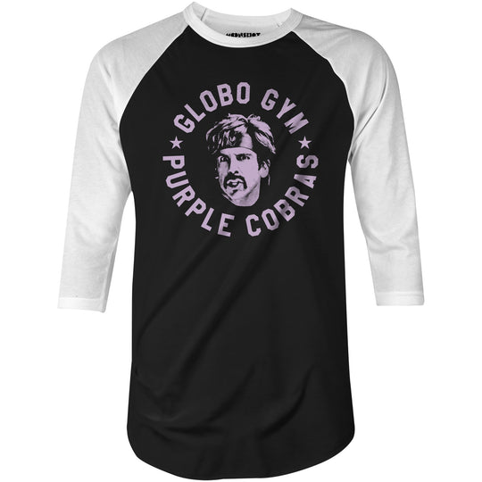 Globo Gym Purple Cobras - 3/4 Sleeve Raglan T-Shirt