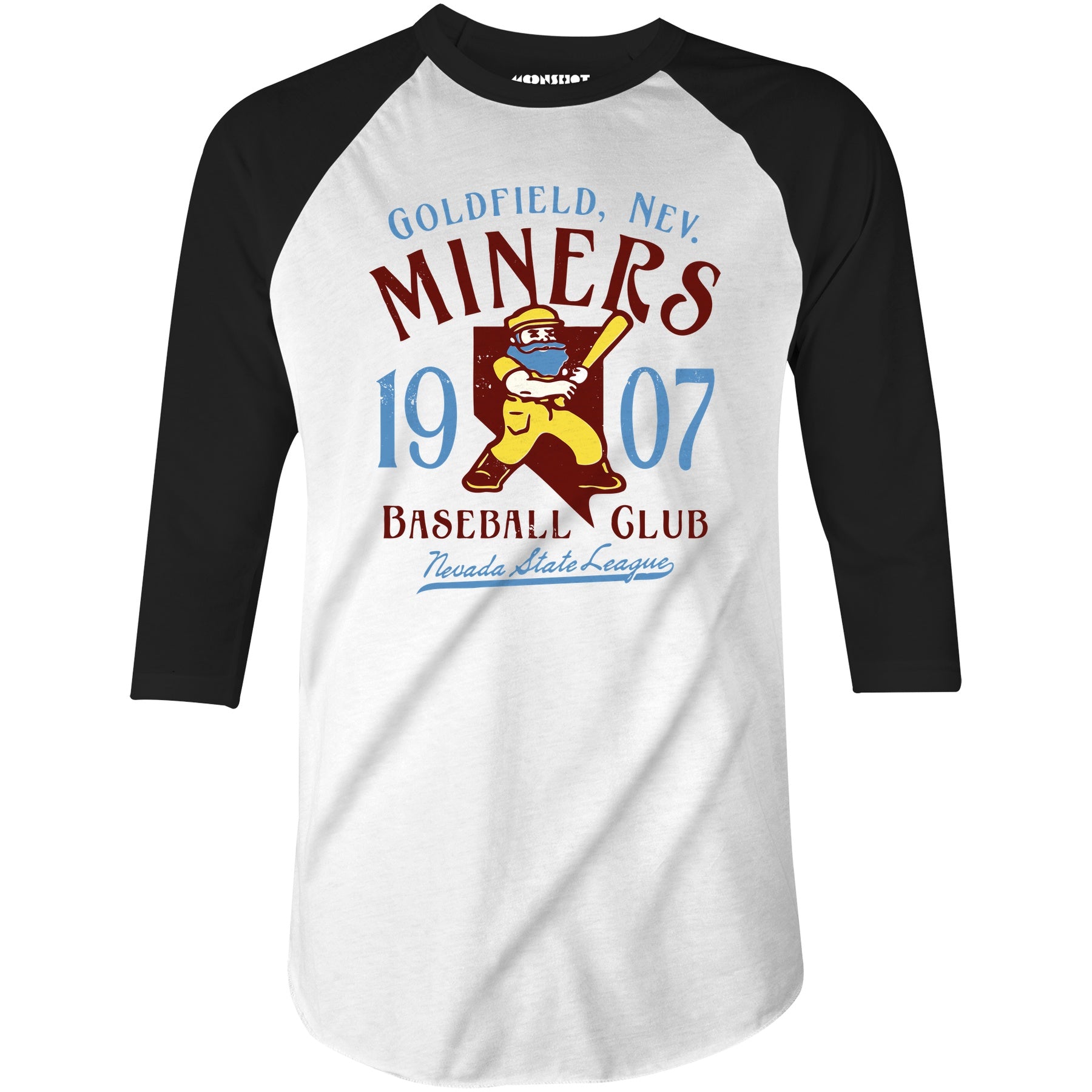 Goldfield Miners - Nevada - Vintage Defunct Baseball Teams - 3/4 Sleeve Raglan T-Shirt