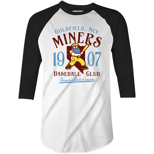 Goldfield Miners - Nevada - Vintage Defunct Baseball Teams - 3/4 Sleeve Raglan T-Shirt