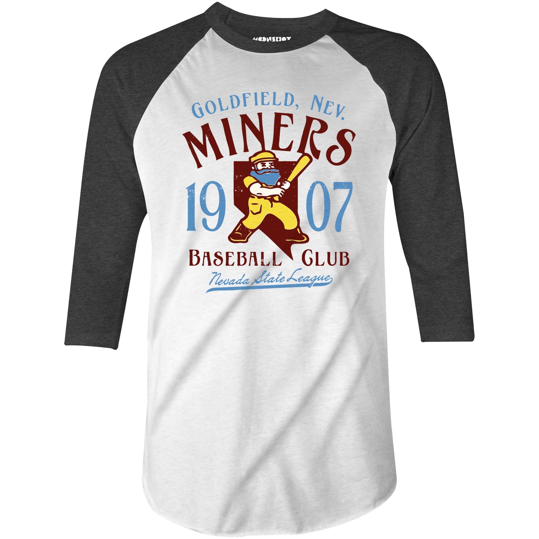 Goldfield Miners - Nevada - Vintage Defunct Baseball Teams - 3/4 Sleeve Raglan T-Shirt