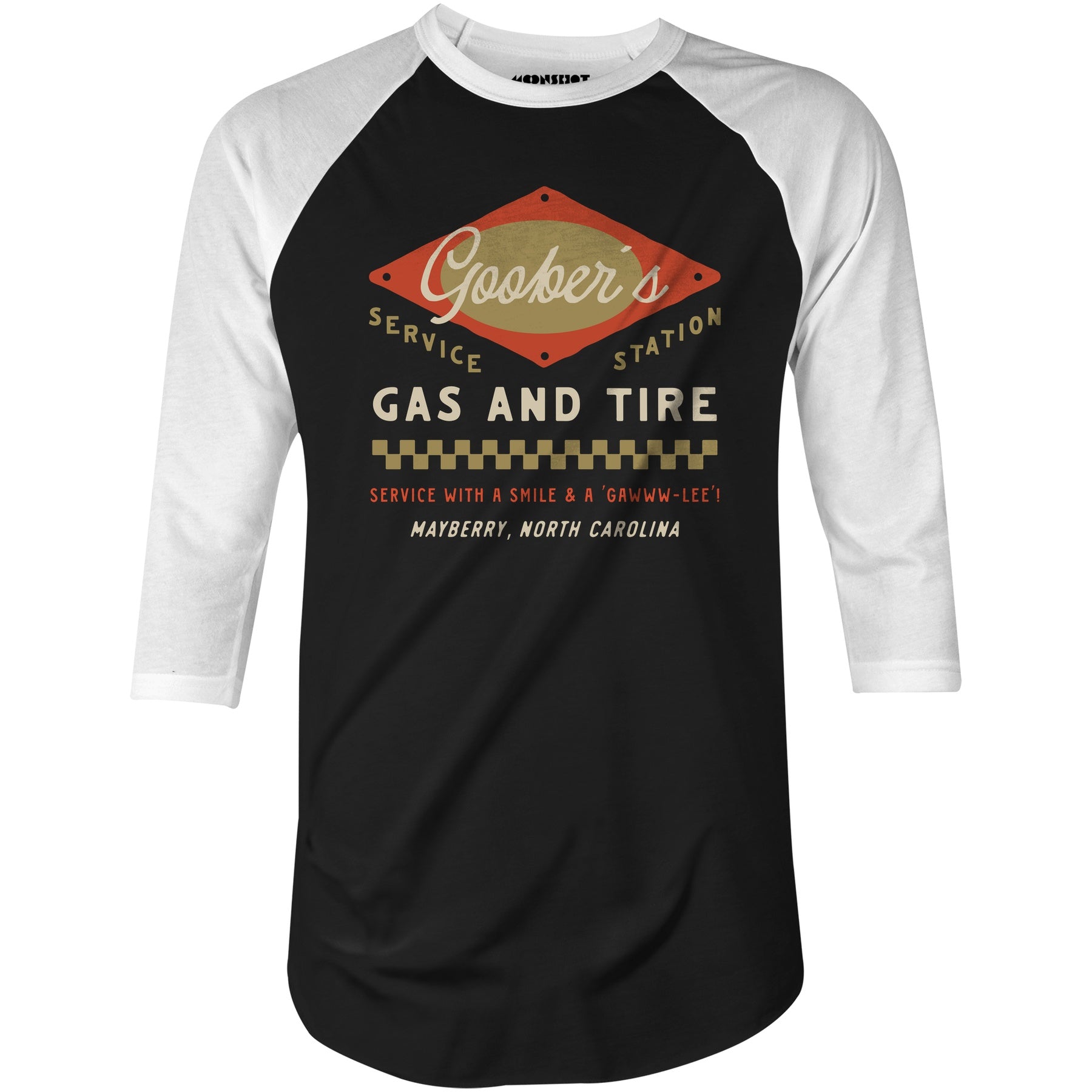 Goober's Gas and Tire - 3/4 Sleeve Raglan T-Shirt