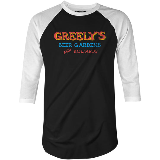 Greely's Beer Gardens & Billiards - 3/4 Sleeve Raglan T-Shirt