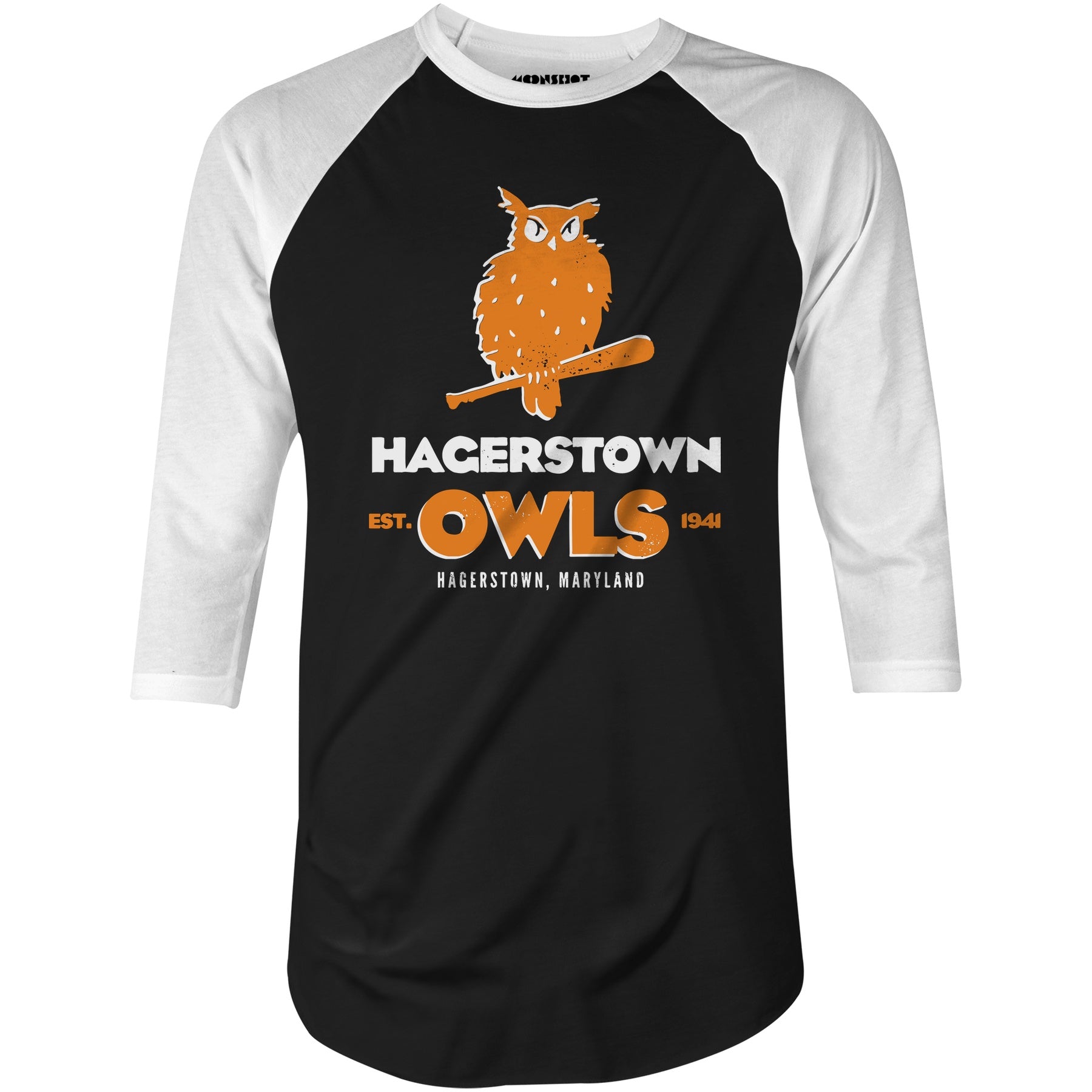 Hagerstown Owls - Maryland - Vintage Defunct Baseball Teams - 3/4 Sleeve Raglan T-Shirt