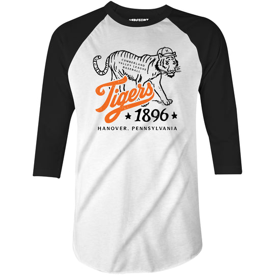 Hanover Tigers - Pennsylvania - Vintage Defunct Baseball Teams - 3/4 Sleeve Raglan T-Shirt