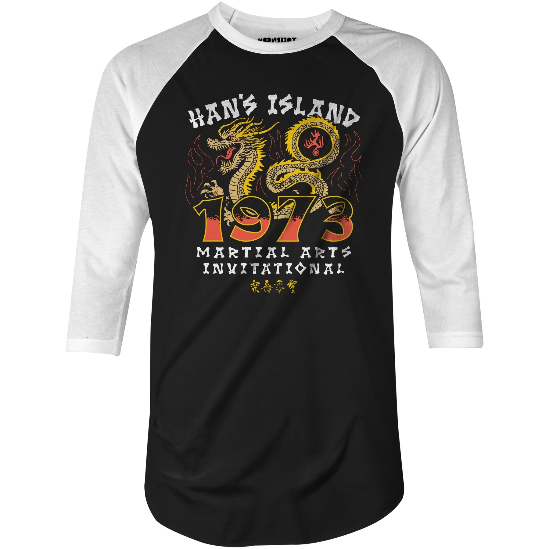 Han's Island Martial Arts Invitational 1973 - 3/4 Sleeve Raglan T-Shirt