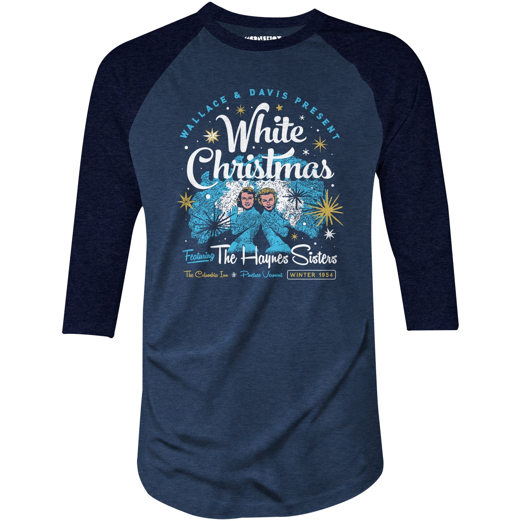 Haynes Sisters White Christmas 1954 - 3/4 Sleeve Raglan T-Shirt