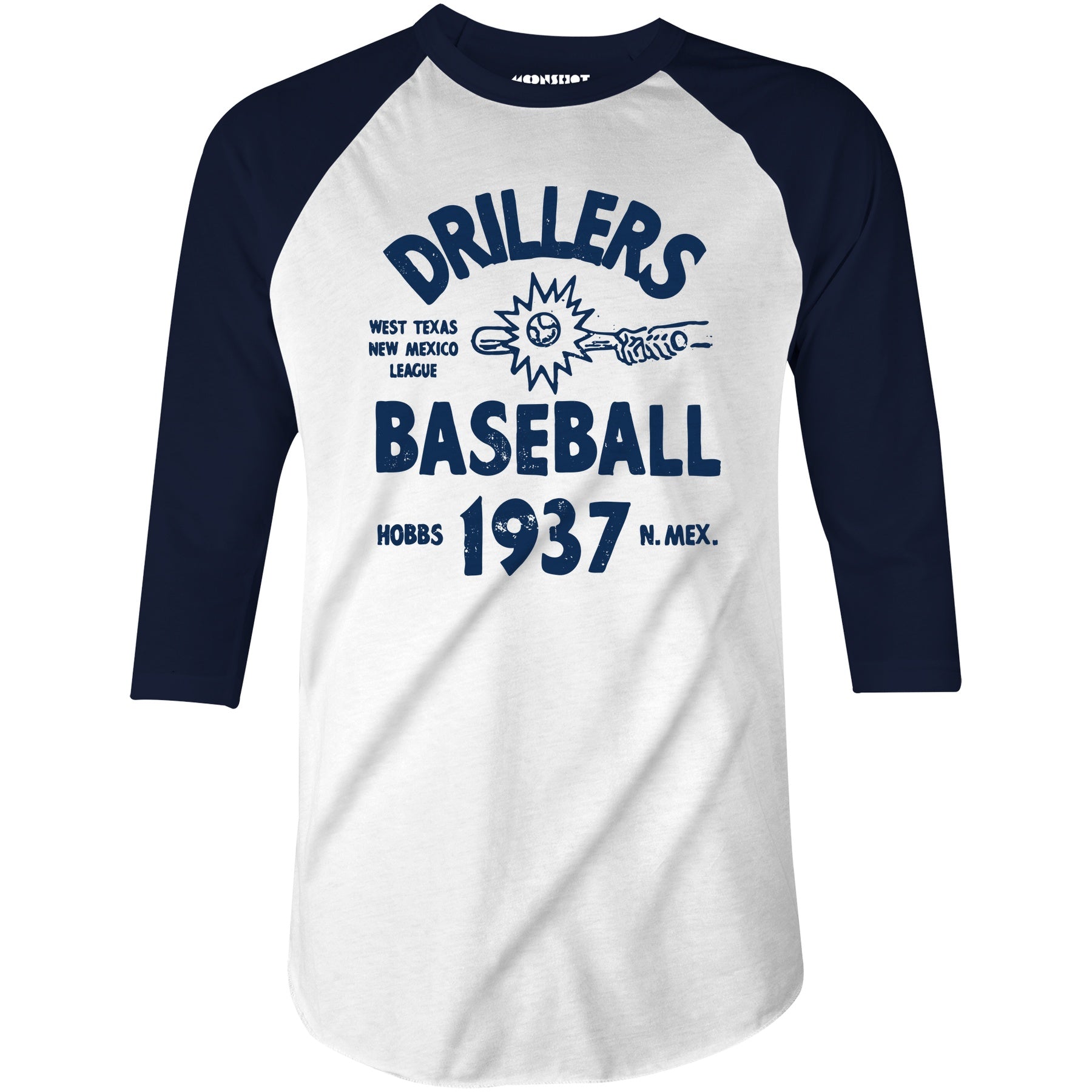 Hobbs Drillers - New Mexico - Vintage Defunct Baseball Teams - 3/4 Sleeve Raglan T-Shirt