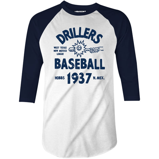 Hobbs Drillers - New Mexico - Vintage Defunct Baseball Teams - 3/4 Sleeve Raglan T-Shirt