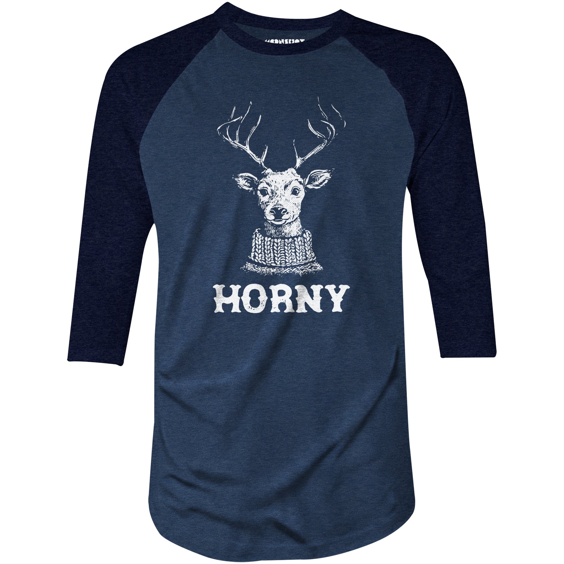 Horny Reindeer - 3/4 Sleeve Raglan T-Shirt