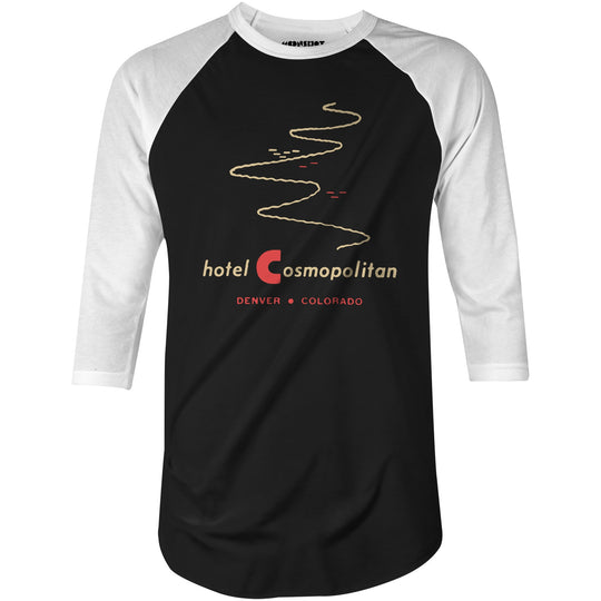 Hotel Cosmopolitan - Denver, CO - Vintage Hotel - 3/4 Sleeve Raglan T-Shirt