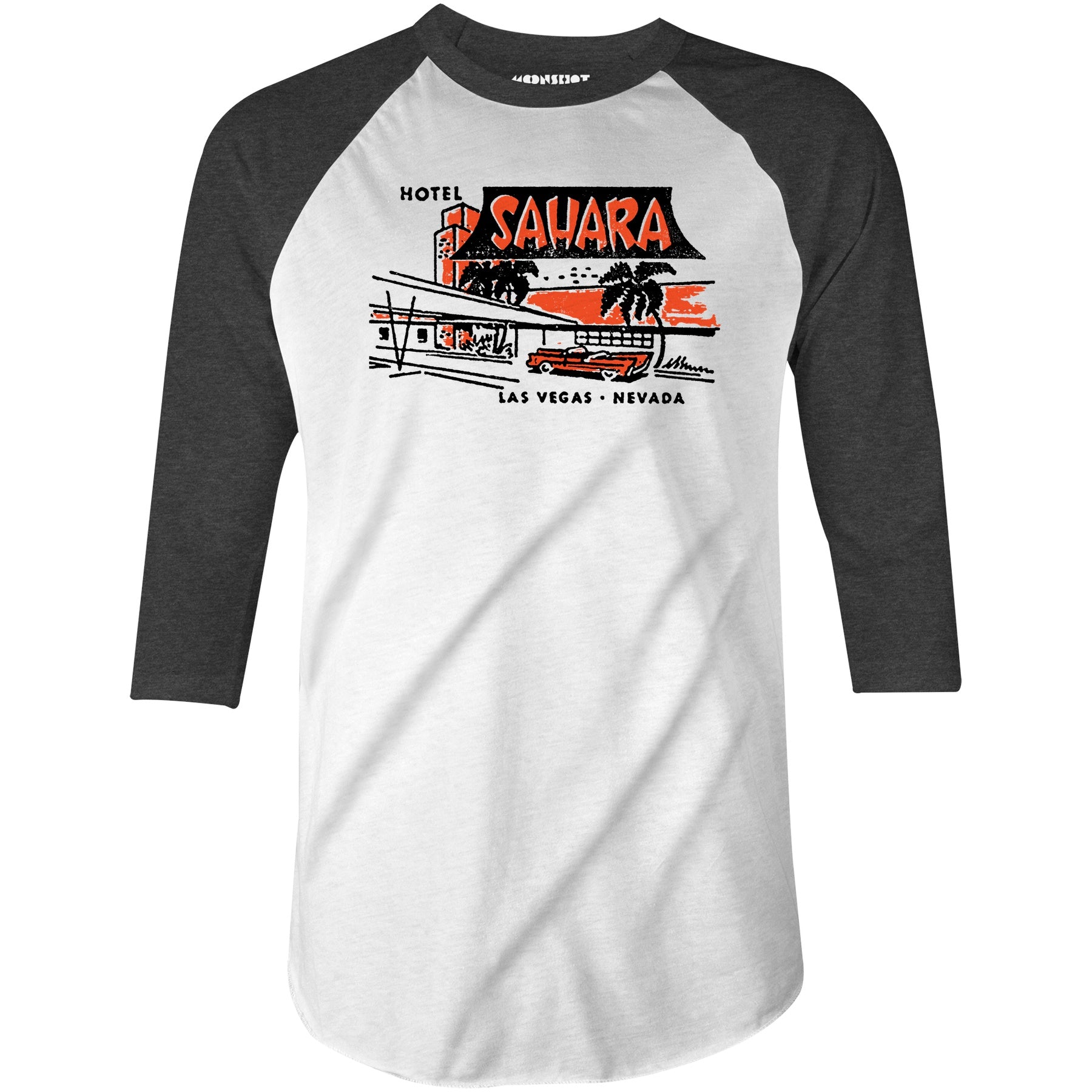 Hotel Sahara Retro - Vintage Las Vegas - 3/4 Sleeve Raglan T-Shirt