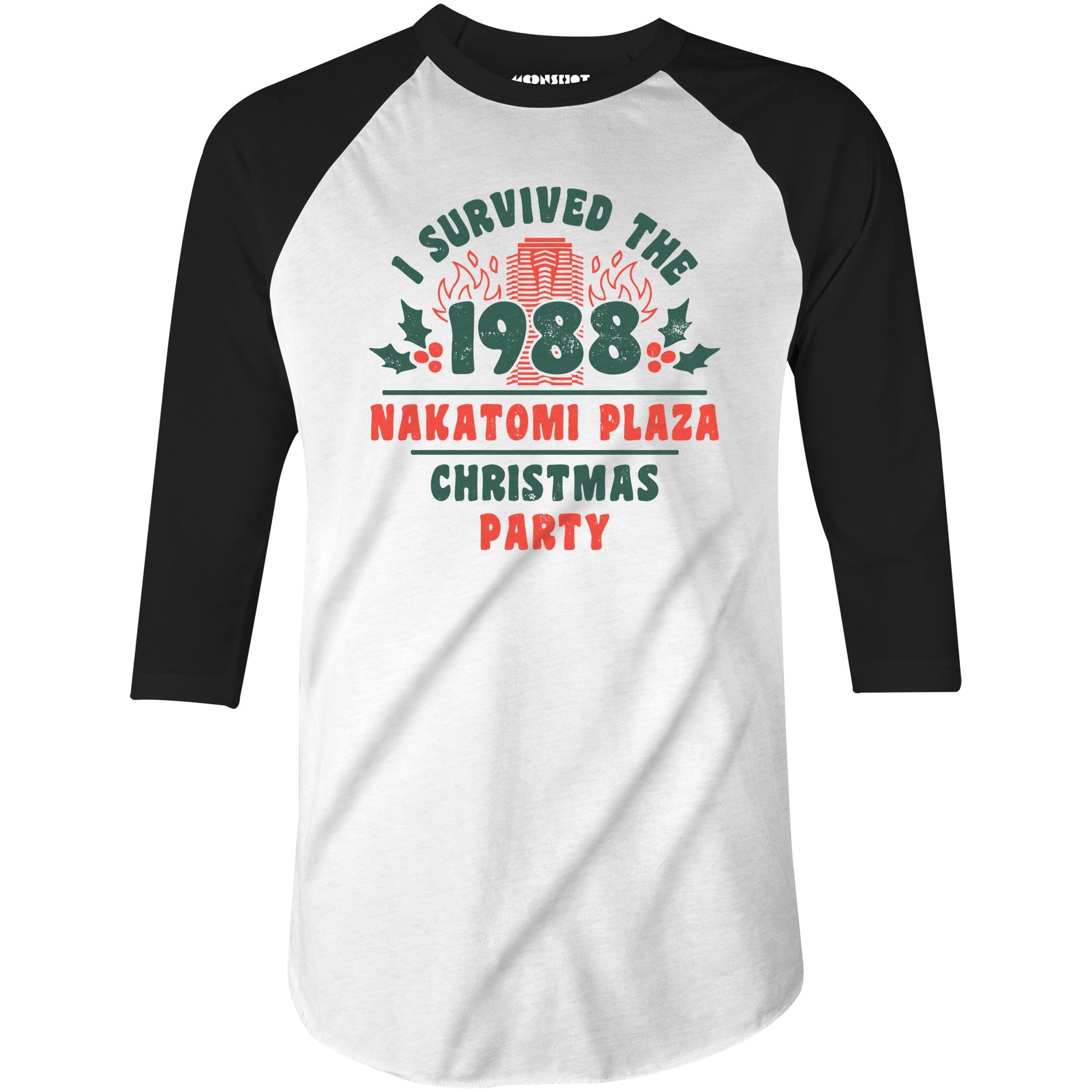 I Survived the 1988 Nakatomi Plaza Christmas Party - 3/4 Sleeve Raglan T-Shirt
