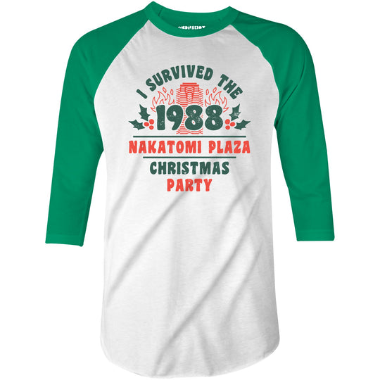 I Survived the 1988 Nakatomi Plaza Christmas Party - 3/4 Sleeve Raglan T-Shirt
