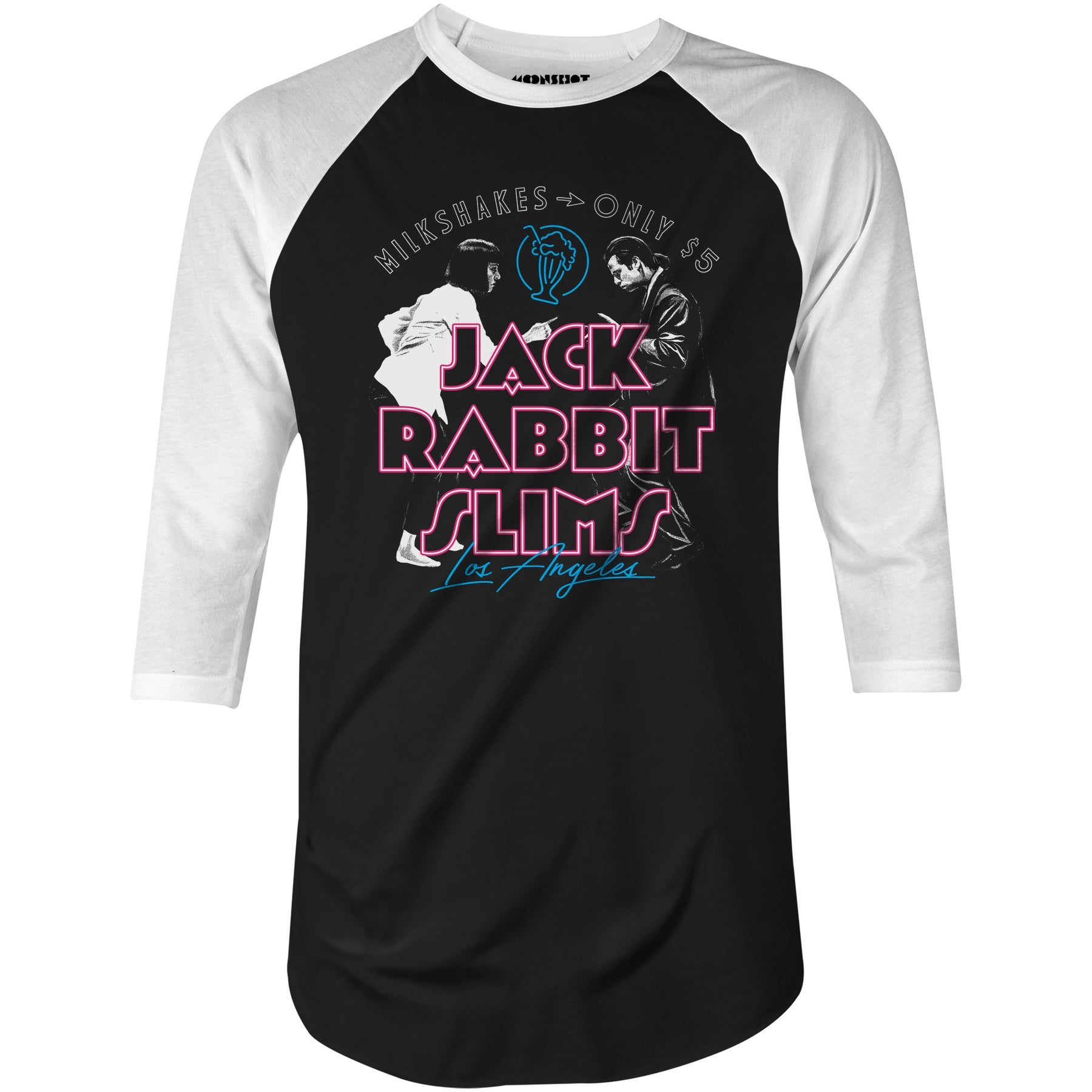 Jack Rabbit Slims - 5 Dollar Milkshakes - 3/4 Sleeve Raglan T-Shirt