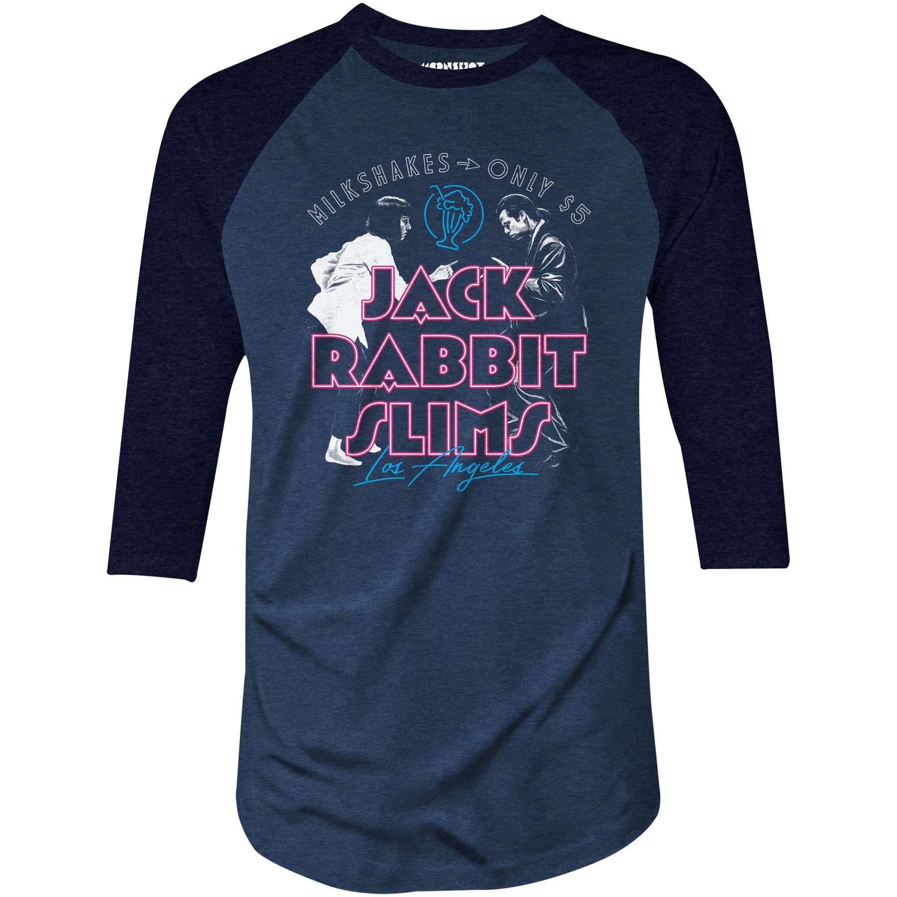 Jack Rabbit Slims - 5 Dollar Milkshakes - 3/4 Sleeve Raglan T-Shirt