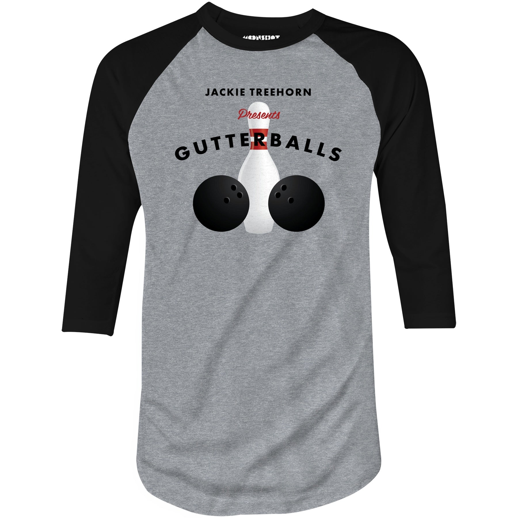 Jackie Treehorn Presents Gutterballs - 3/4 Sleeve Raglan T-Shirt
