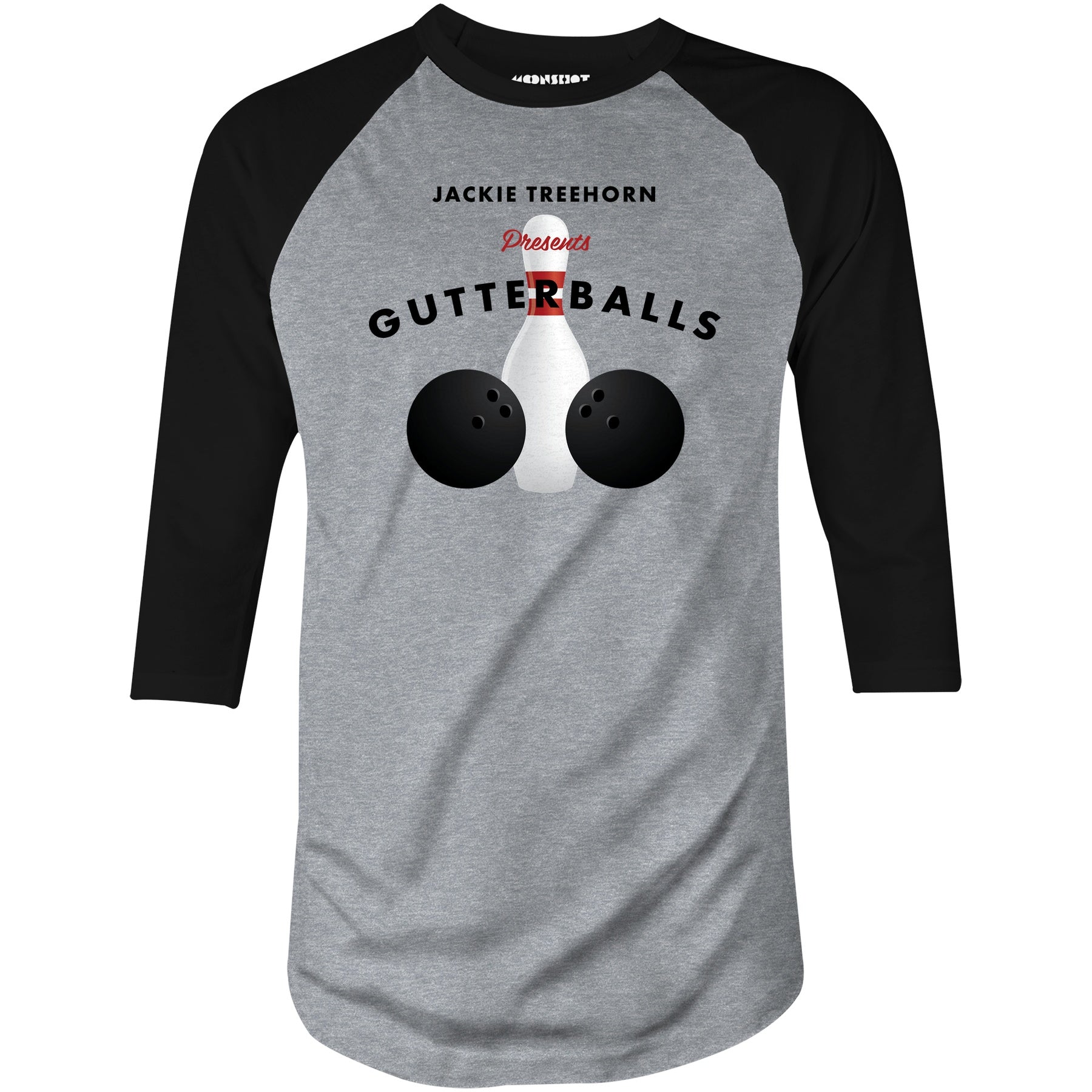 Jackie Treehorn Presents Gutterballs - 3/4 Sleeve Raglan T-Shirt