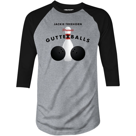 Jackie Treehorn Presents Gutterballs - 3/4 Sleeve Raglan T-Shirt