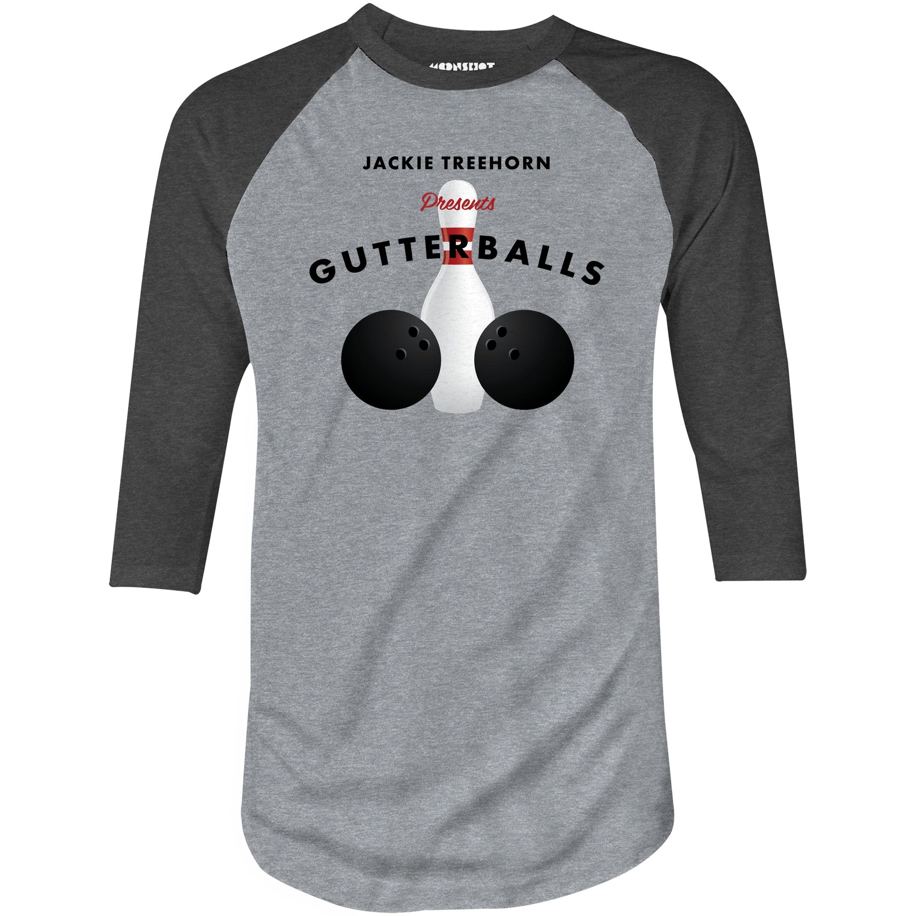 Jackie Treehorn Presents Gutterballs - 3/4 Sleeve Raglan T-Shirt