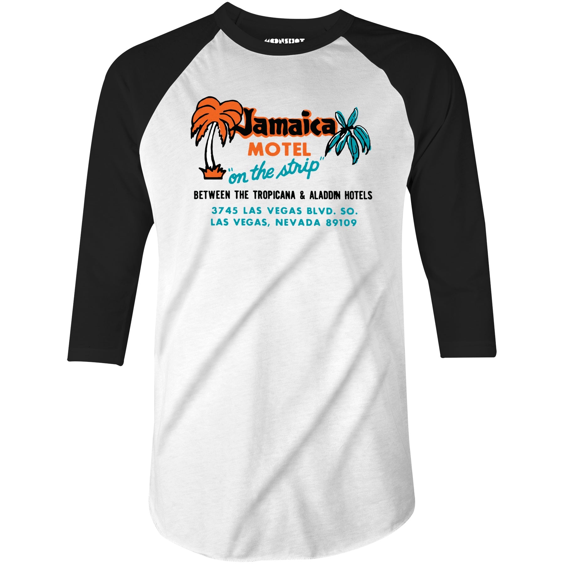 Jamaica Motel - Vintage Las Vegas - 3/4 Sleeve Raglan T-Shirt