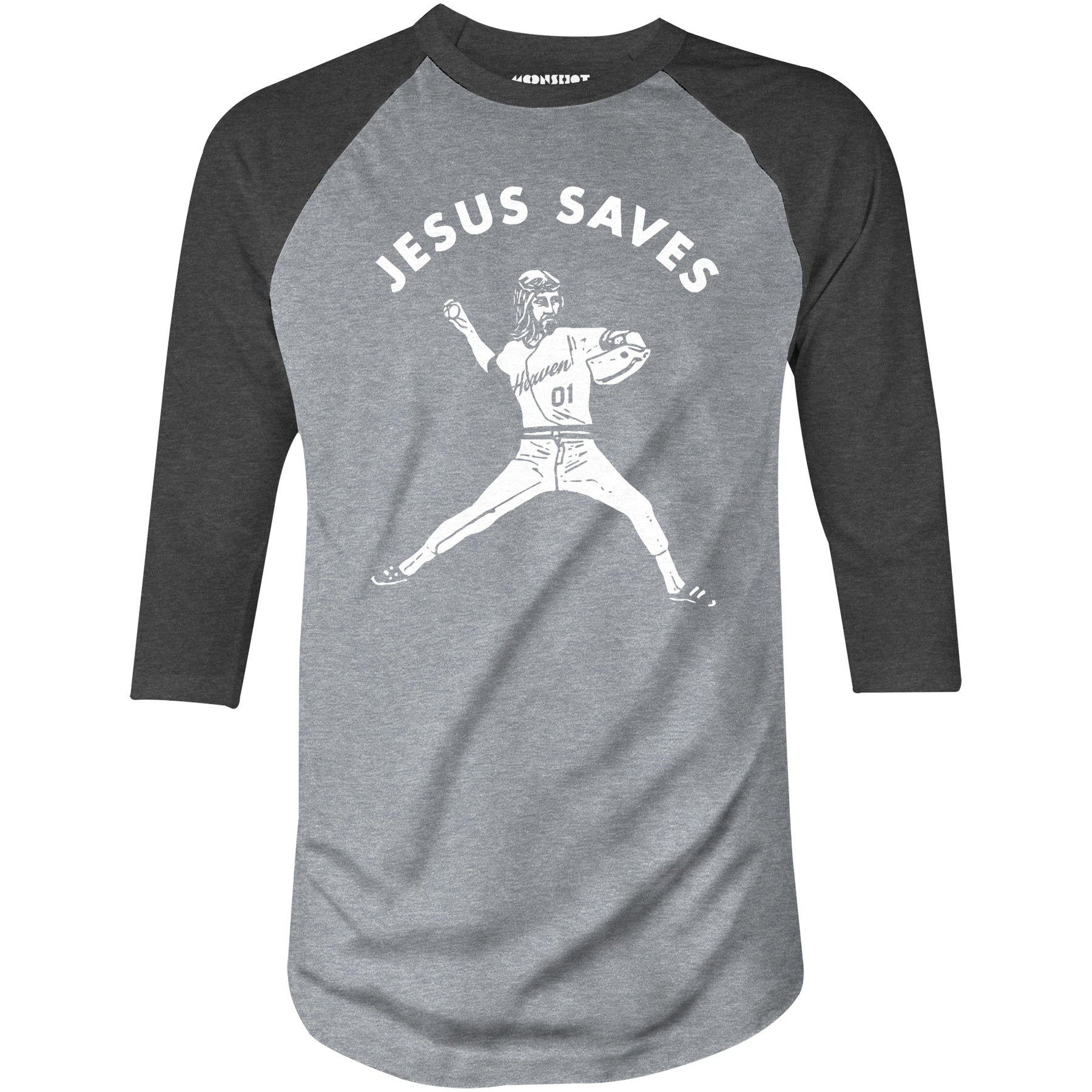 Jesus Saves - 3/4 Sleeve Raglan T-Shirt
