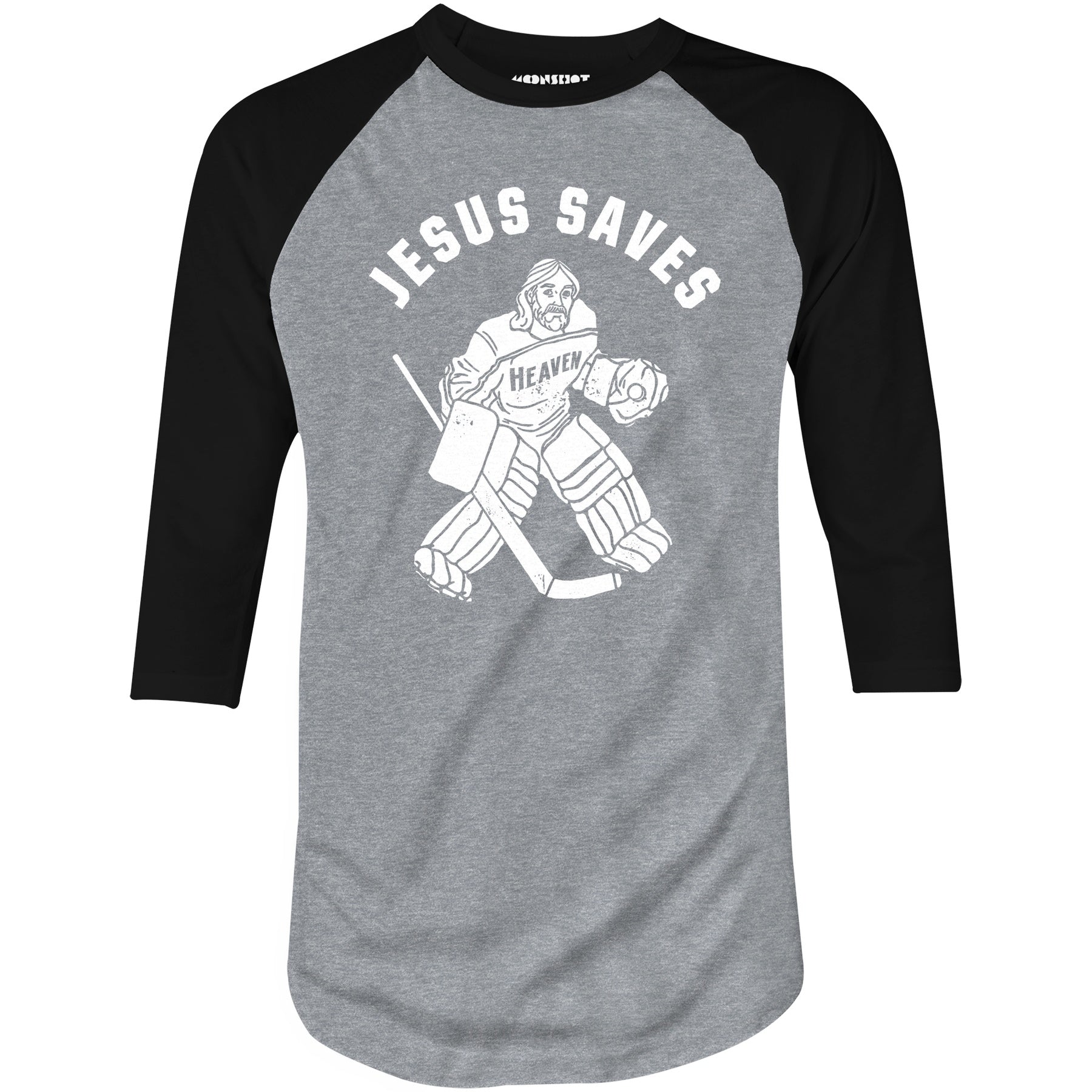 Jesus Saves - Hockey - 3/4 Sleeve Raglan T-Shirt