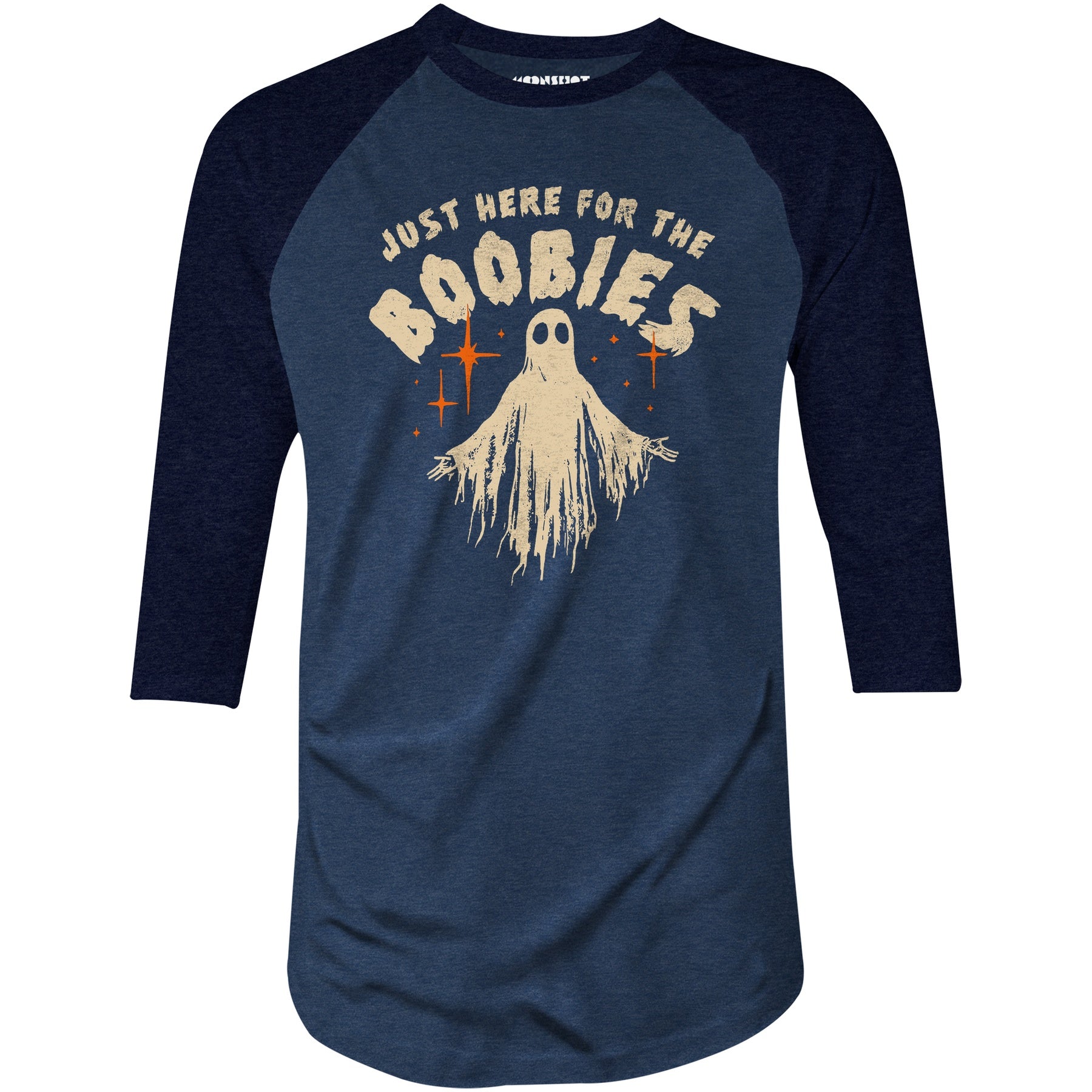 Just Here For The Boobies - 3/4 Sleeve Raglan T-Shirt