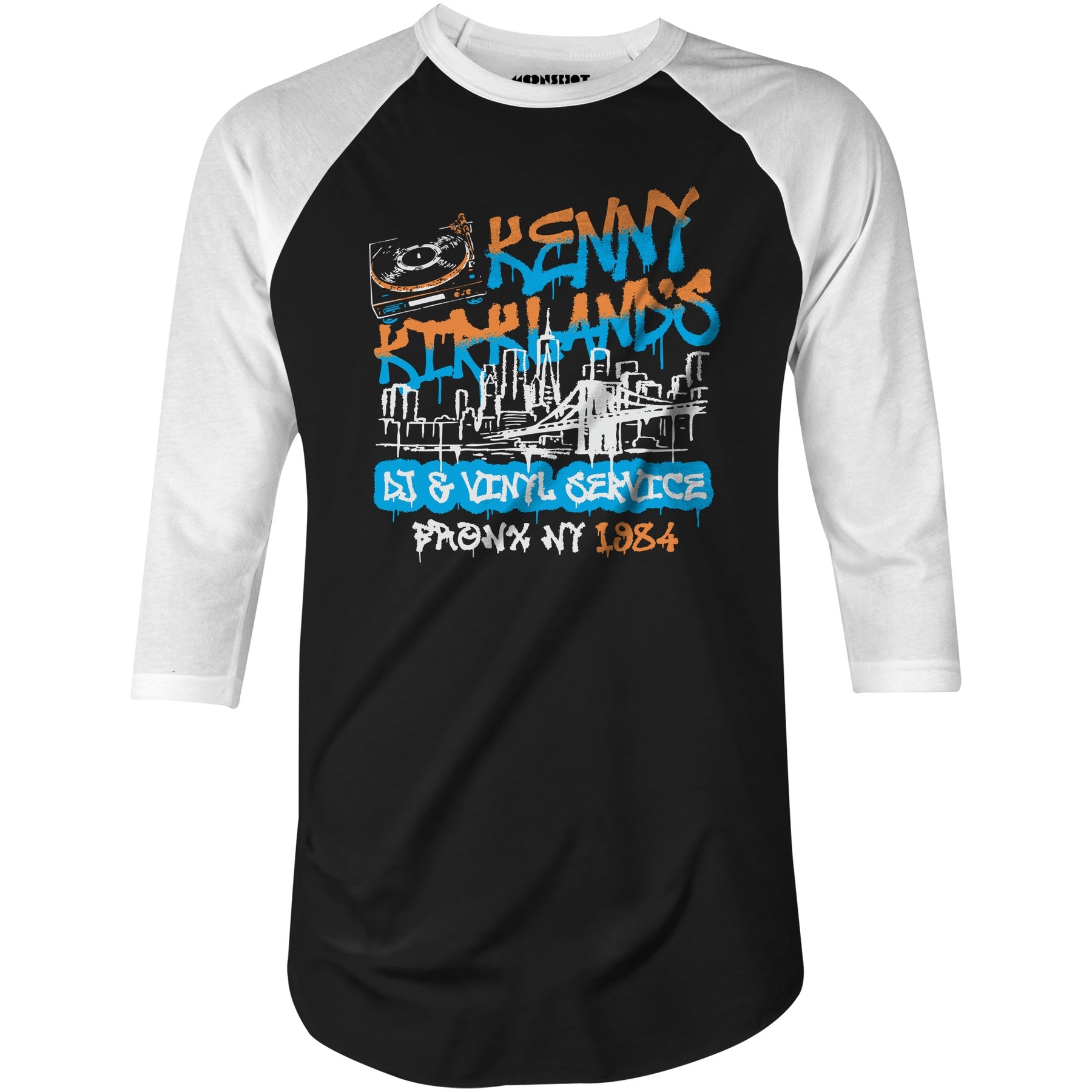 Kenny Kirkland's DJ and Vinyl Service - 3/4 Sleeve Raglan T-Shirt