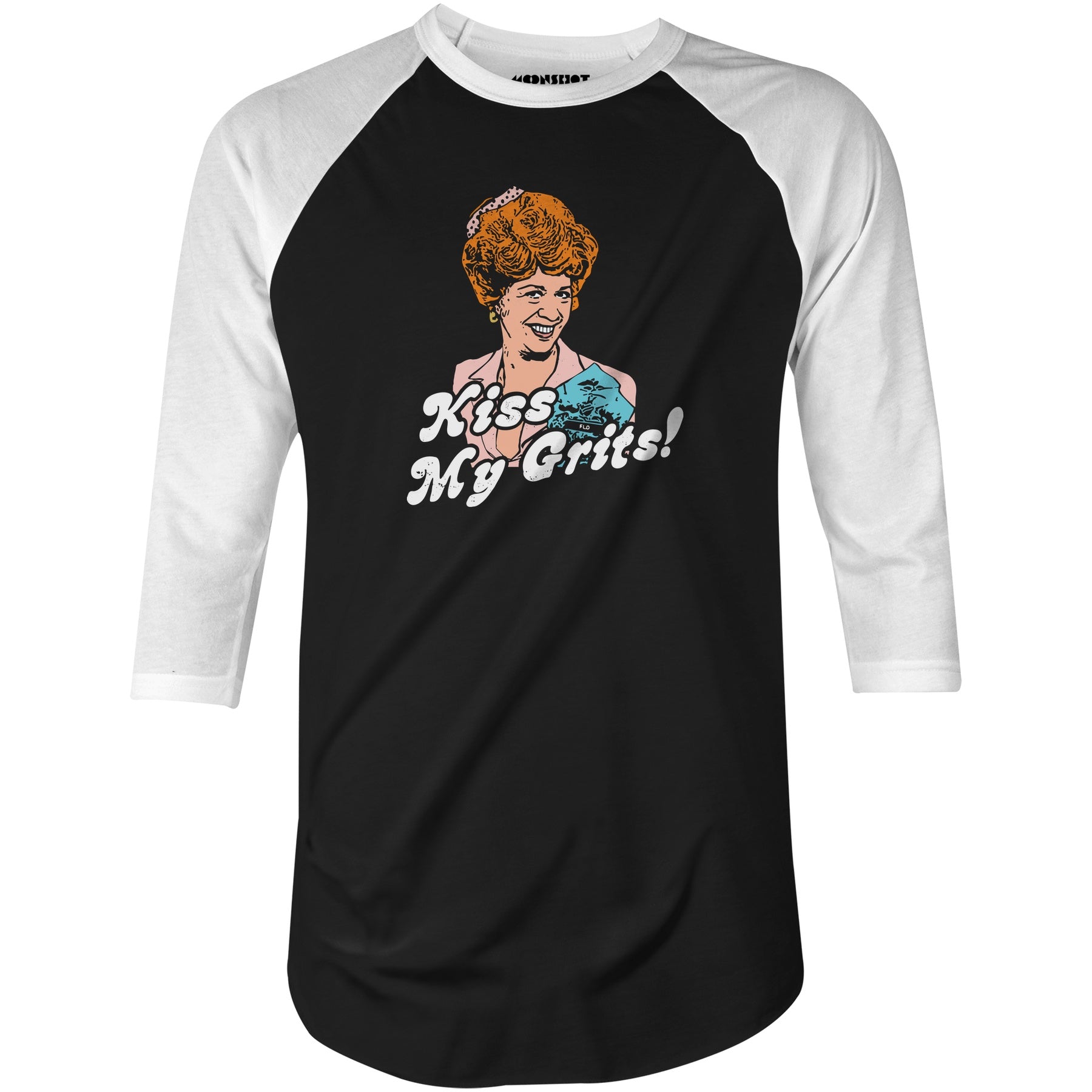 Kiss My Grits - 3/4 Sleeve Raglan T-Shirt