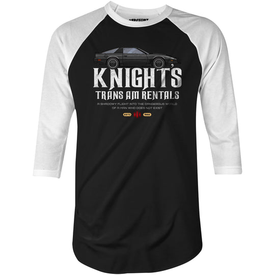 Knight's Trans Am Rentals - 3/4 Sleeve Raglan T-Shirt