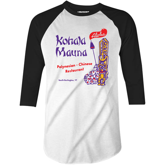 Kohala Mauna - South Burlington, VT - Vintage Tiki Bar - 3/4 Sleeve Raglan T-Shirt