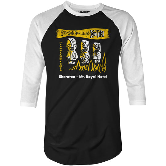 Kon-Tiki v2 - Cleveland, OH - Vintage Tiki Bar - 3/4 Sleeve Raglan T-Shirt