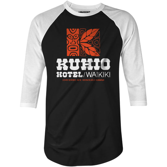 Kuhio Hotel - Waikiki, Hawaii - Vintage Hotel - 3/4 Sleeve Raglan T-Shirt