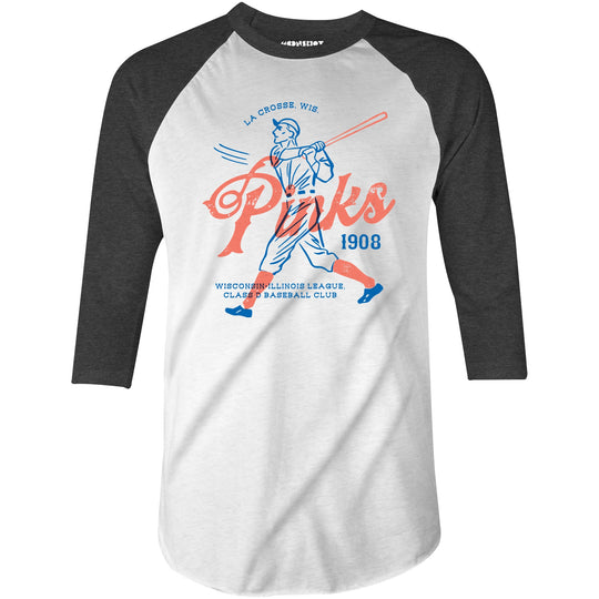 La Crosse Pinks - Wisconsin - Vintage Defunct Baseball Teams - 3/4 Sleeve Raglan T-Shirt
