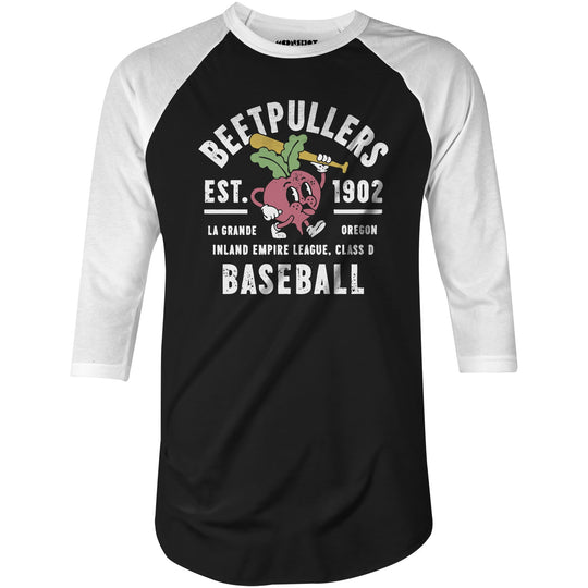 La Grande Beetpullers - Oregon - Vintage Defunct Baseball Teams - 3/4 Sleeve Raglan T-Shirt