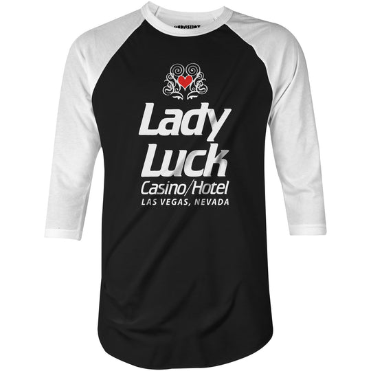 Lady Luck Casino & Hotel - Vintage Las Vegas - 3/4 Sleeve Raglan T-Shirt