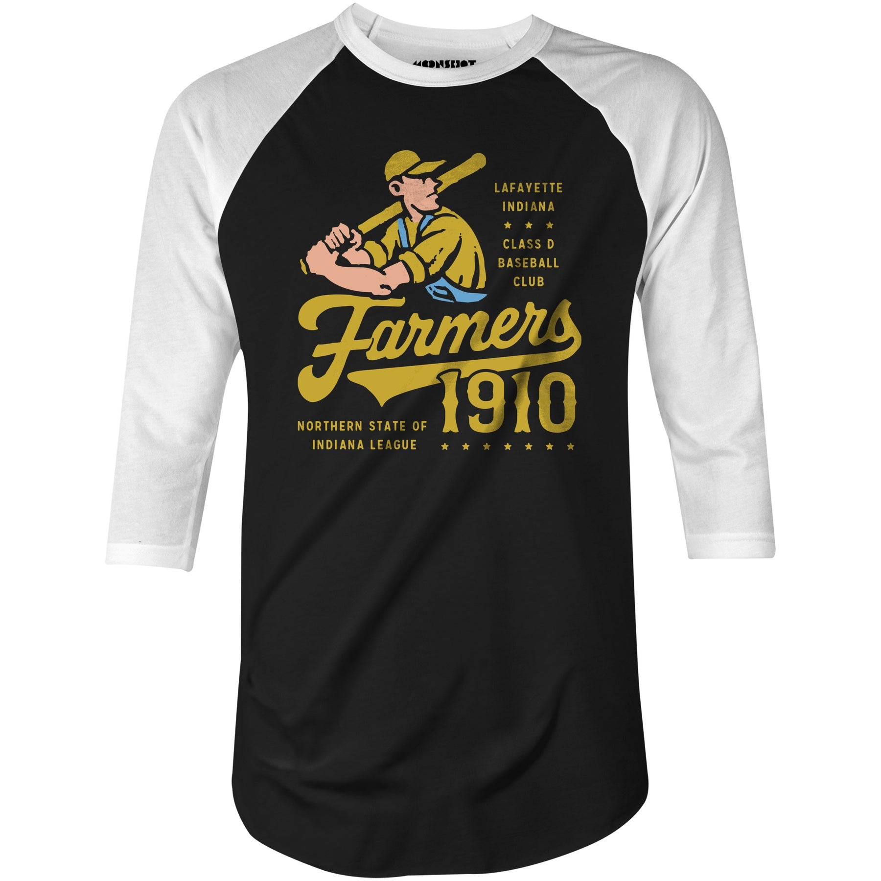 Lafayette Farmers - Indiana - Vintage Defunct Baseball Teams - 3/4 Sleeve Raglan T-Shirt