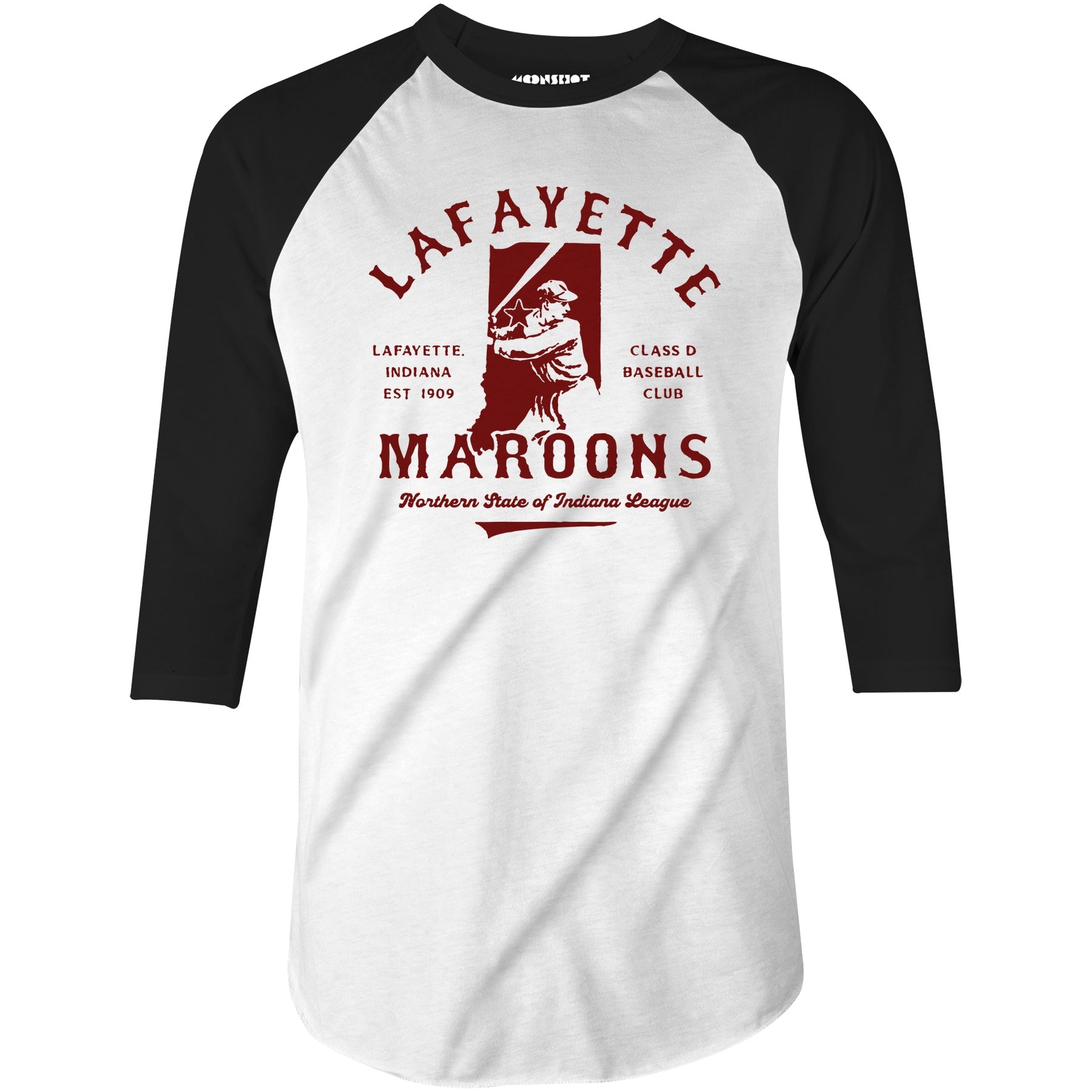 Lafayette Maroons - Indiana - Vintage Defunct Baseball Teams - 3/4 Sleeve Raglan T-Shirt
