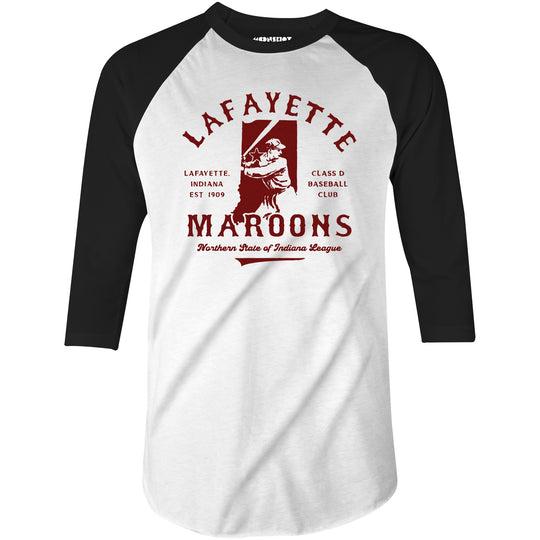 Lafayette Maroons - Indiana - Vintage Defunct Baseball Teams - 3/4 Sleeve Raglan T-Shirt